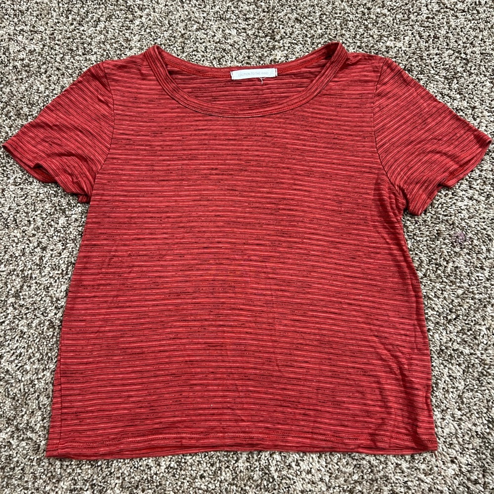 Orange/Red Striped Baby Tee